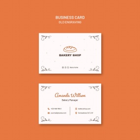 面包店商务名片PSD模板